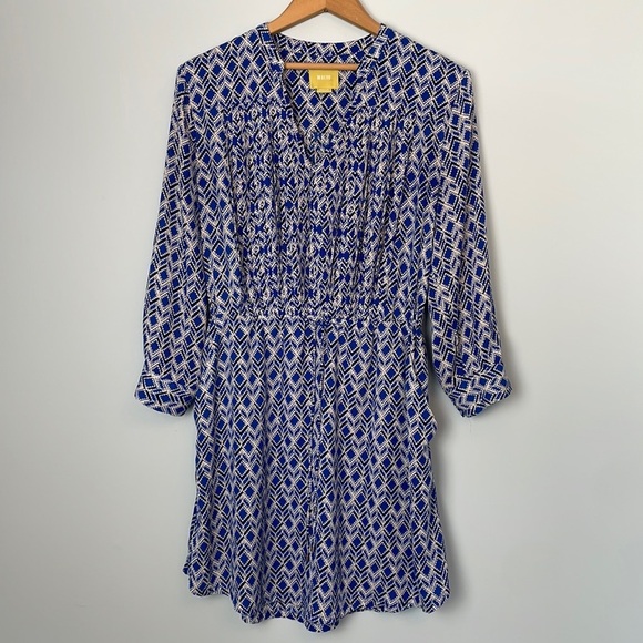 Maeve Blue and White Patterned Dress - Picture 1 of 9